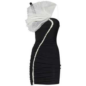 Nensi Dojaka Nora Mini Dress With Tulle Floral Accent - NWT